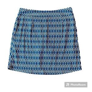 Segment Navy Blue Geometric Print Skorts. Size X-large
